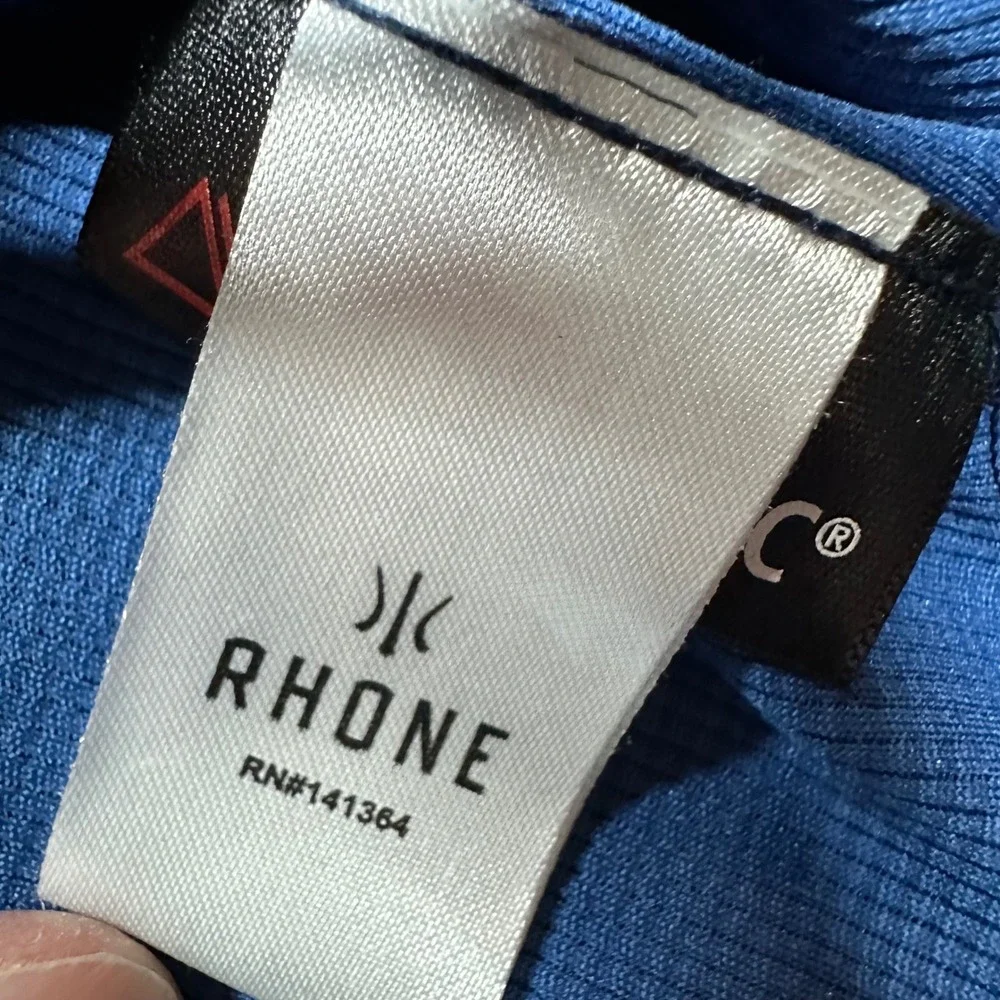 Rhone Polartec Quarter Zip Pullover Mens XL Navy Blue Thumbhole Active Top